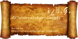 Österreicher Gergő névjegykártya