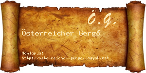 Österreicher Gergő névjegykártya